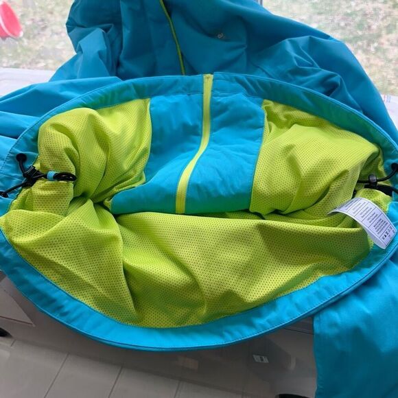 Asics Full Zip Lightweight Windbreaker Jacket Midlength Sky Blue XL Running - Picture 9 of 12